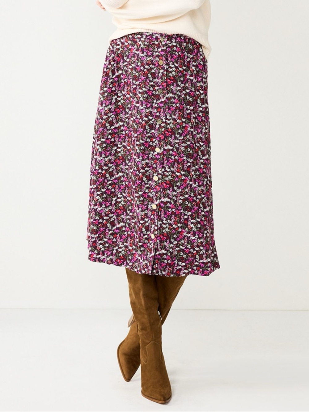 NWT Women's DRAPER JAMES RSVP™ Straight Floral Midi Skirt Size XXL